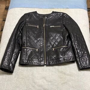 NWOT Black Leather Ann Taylor Jacket